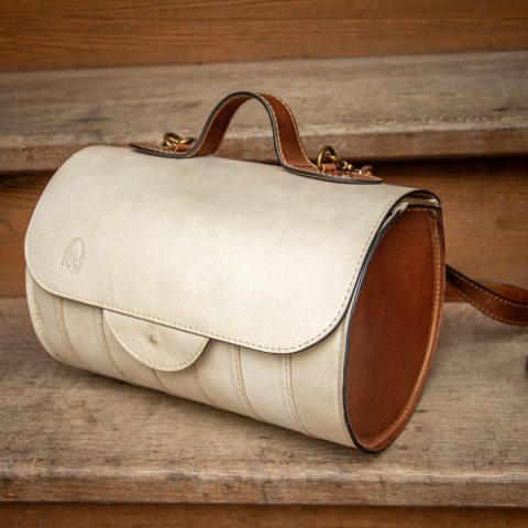 Torebka skórzana Meggy w kolorze beżowym oraz brązowym