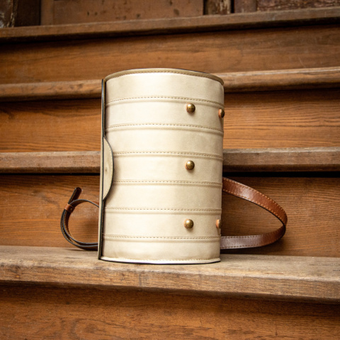 Torebka skórzana Meggy w kolorze beżowym oraz brązowym