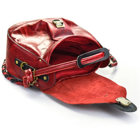 Torebka skórzana Mili w kolorze czerwonym i czarnym