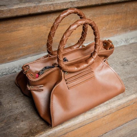 Torebka skórzana Karen w kolorze mokka