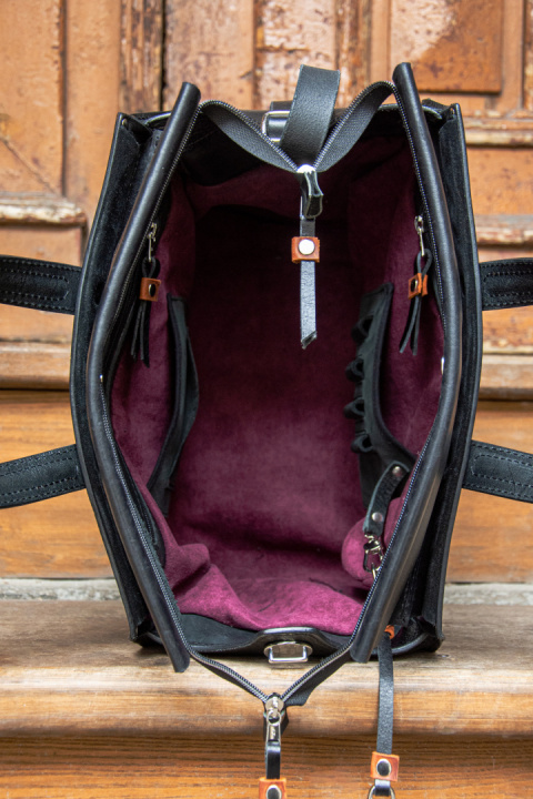 Torba skórzana podróżna, lekarska w kolorze czarnym