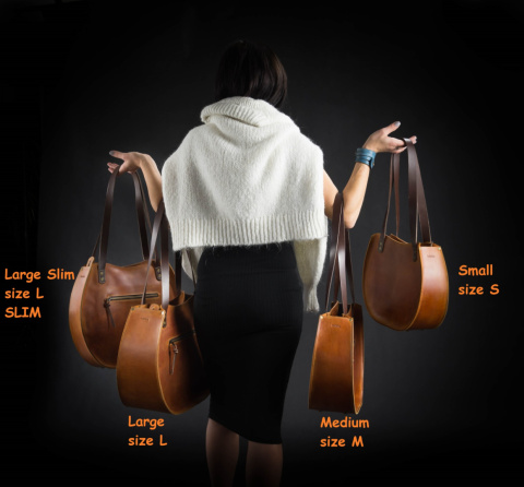 Torebka skórzana Basia kolor kamelowy