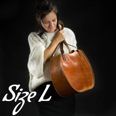 Torebka skórzana Basia kolor kamelowy