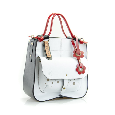 Torebka skórzana Elaine kolor biały i czarny