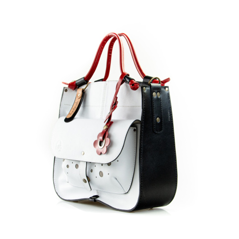 Torebka skórzana Elaine kolor biały i czarny