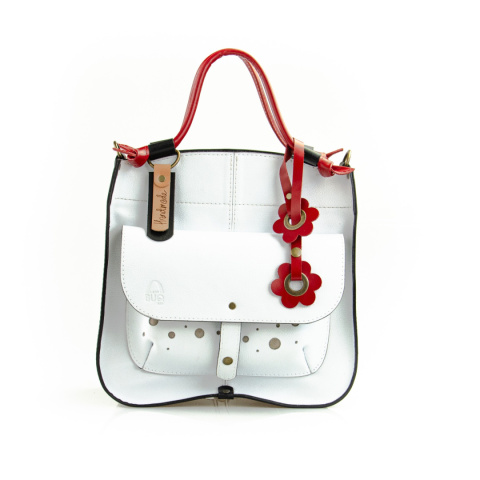 Torebka skórzana Elaine kolor biały i czarny