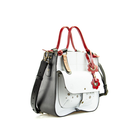 Torebka skórzana Elaine kolor biały i czarny