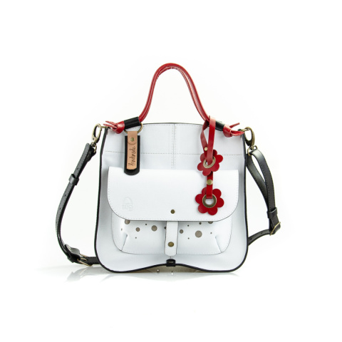 Torebka skórzana Elaine kolor biały i czarny