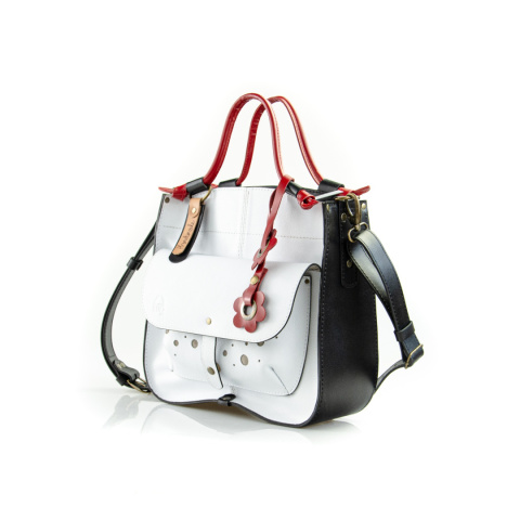 Torebka skórzana Elaine kolor biały i czarny