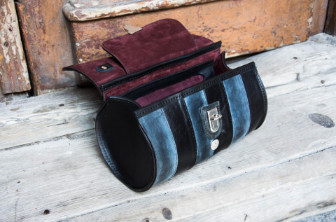 Leather roll bag Meggy color black, navy blue