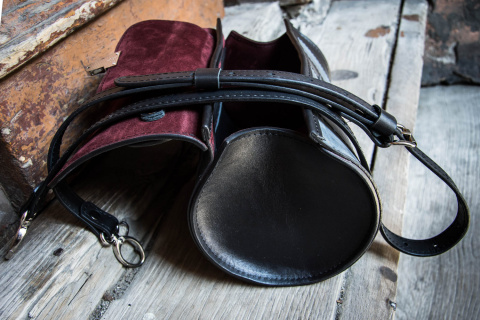 Leather roll bag Meggy color black, navy blue