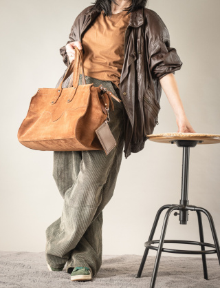 Zamszowa torba shopper od Ladybuq