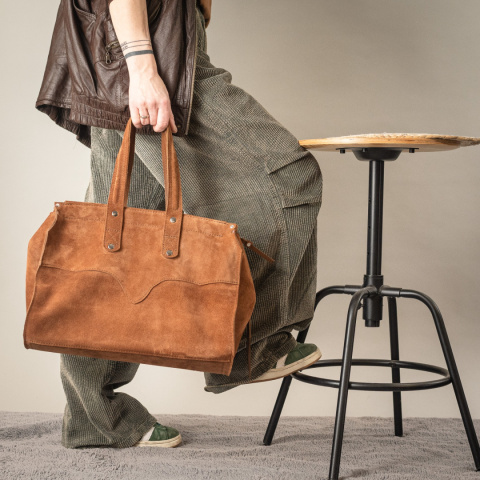 Zamszowa torba shopper od Ladybuq