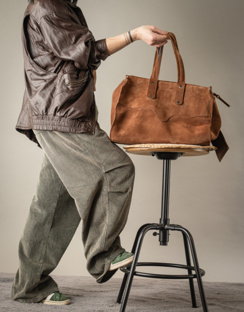 Zamszowa torba shopper od Ladybuq