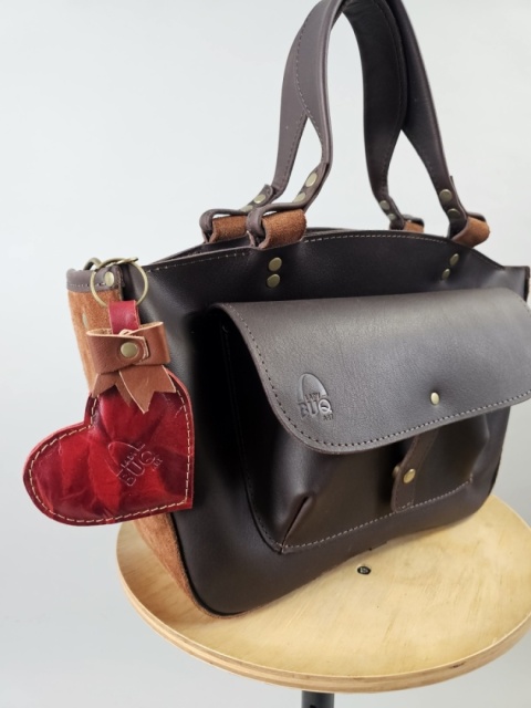 Leather heart pendant