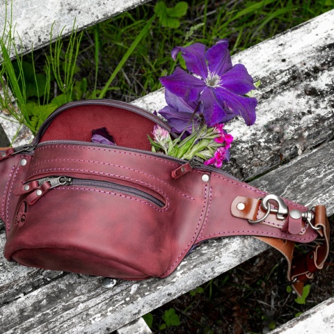 Handmade leather fanny pack