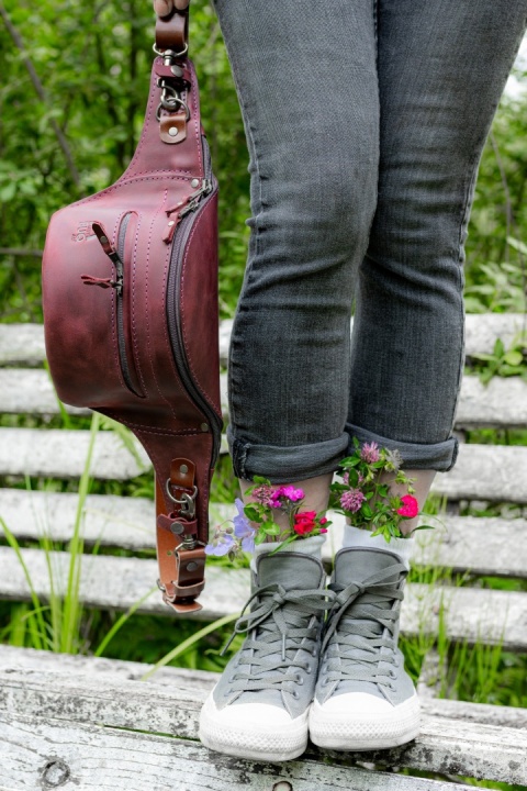 Handmade leather fanny pack