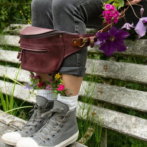 Handmade leather fanny pack
