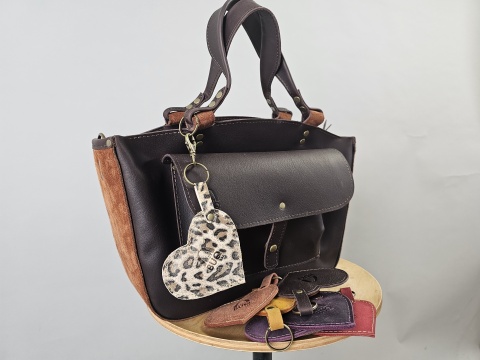 Leather Heart Keychain