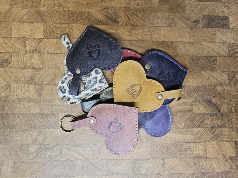 Leather Heart Keychain