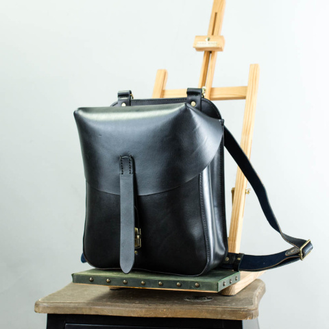 Skórzana kawaleryjka plecak ręcznie wykonany z skóry juchtowej