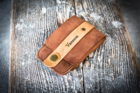 Leather card holder personalization