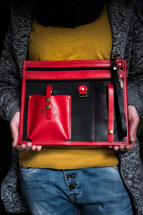 Skórzany organizer do torebki