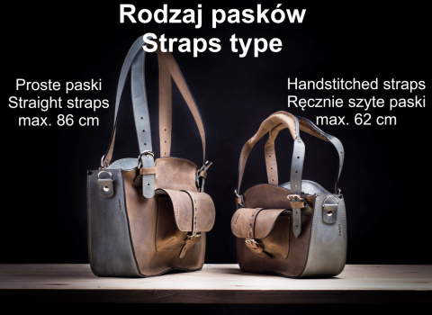 Torba Kuferek skórzany ciemny brąz i szary