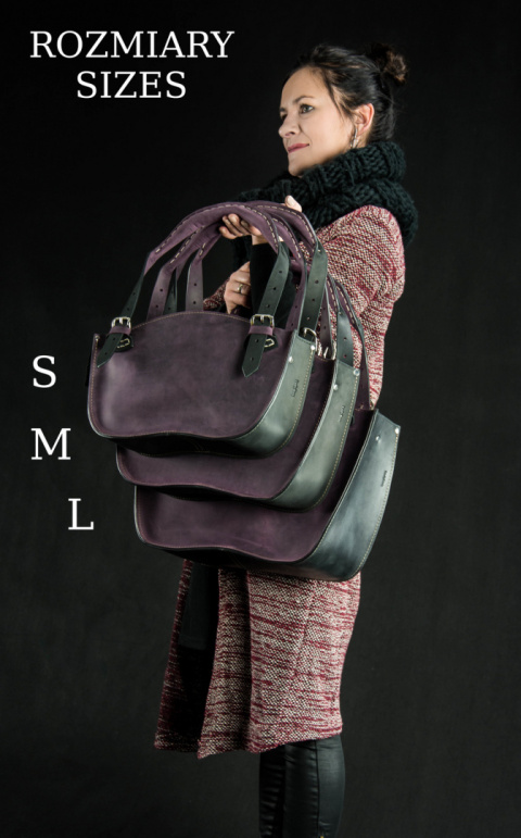 Kuferek z kopertówką rudo szary ręcznie robiona torebka. Torba skórzana z kopertówką.