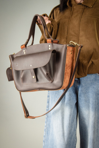 Leather and suede purse Kuferek new collection