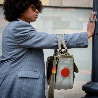 Leather and suede purse Kuferek new collection