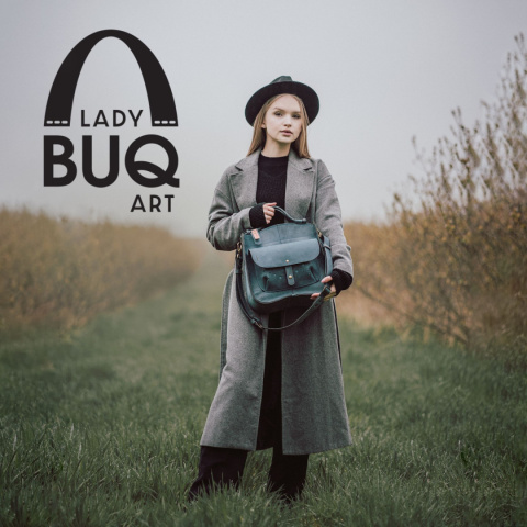 Leather bag Elaine color navy blue