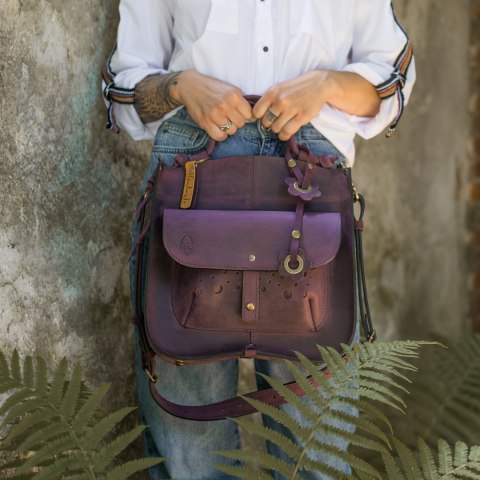 Leather bag Elaine color plum
