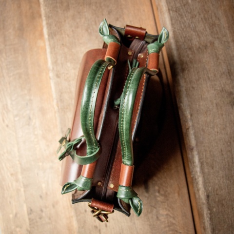 Torebka skórzana Elaine kolor brązowy i zielony