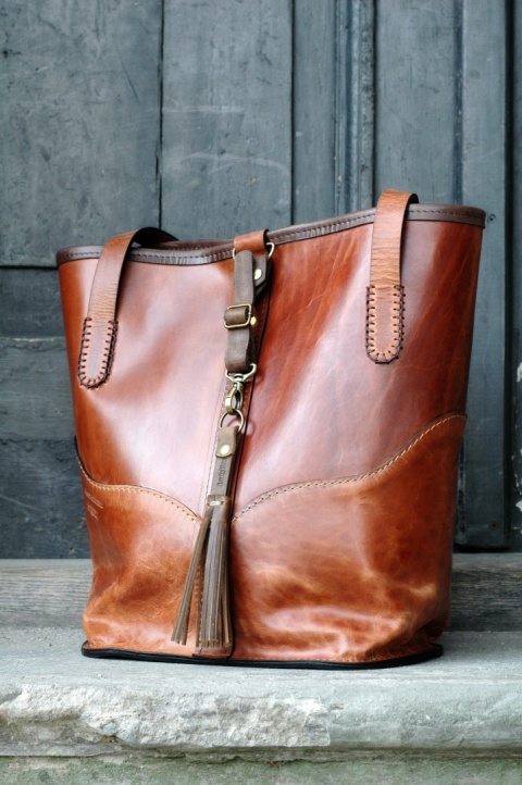 Torebka skórzana Julia w kolorze rudym