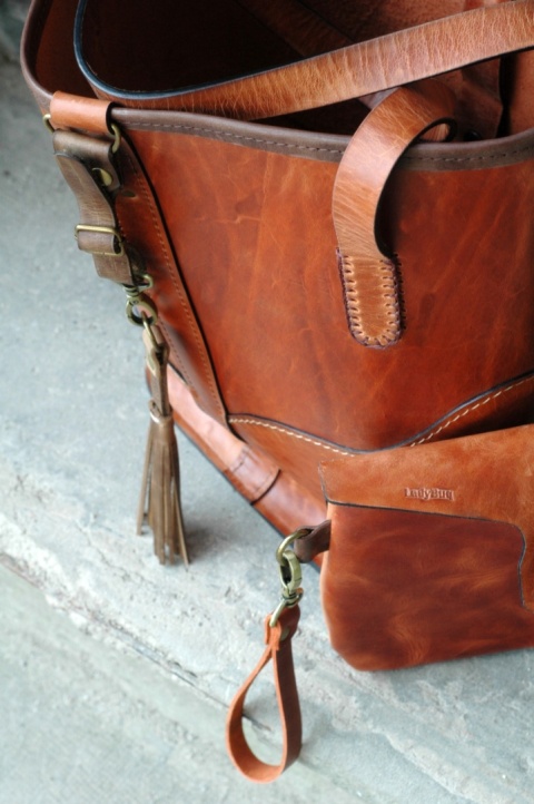 Torebka skórzana Julia w kolorze rudym