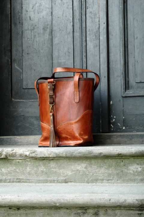 Torebka skórzana Julia w kolorze rudym