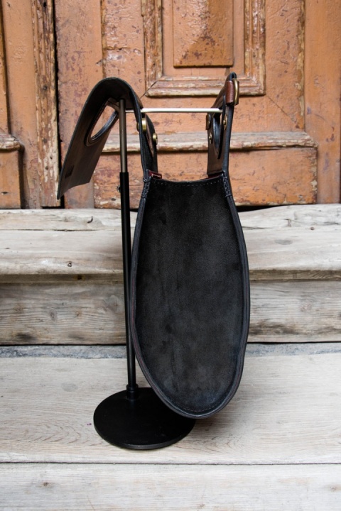 Leather bag The Tear black color handmade