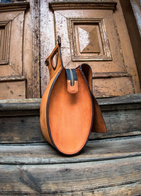 Torebka skórzana Łezka kolor pomarańczowy